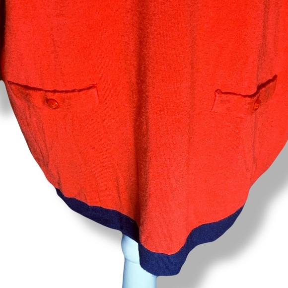 Orly Sweater 100% Cotton pockets Boat Yacht Red White and Blue Chic Pullover Y2K - Picture 7 of 9